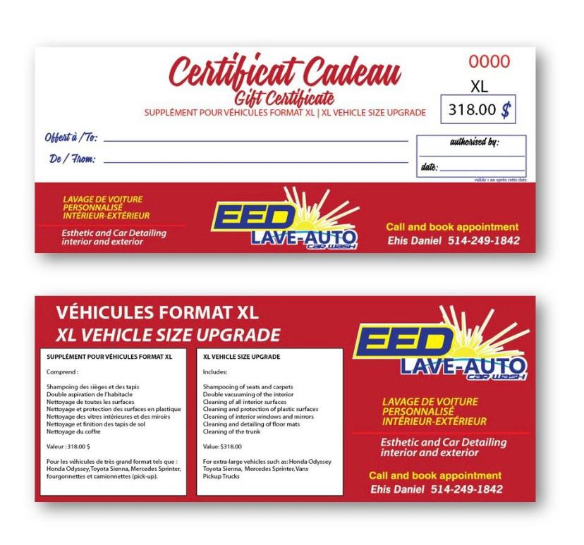 Carte Cadeau Lavage Express